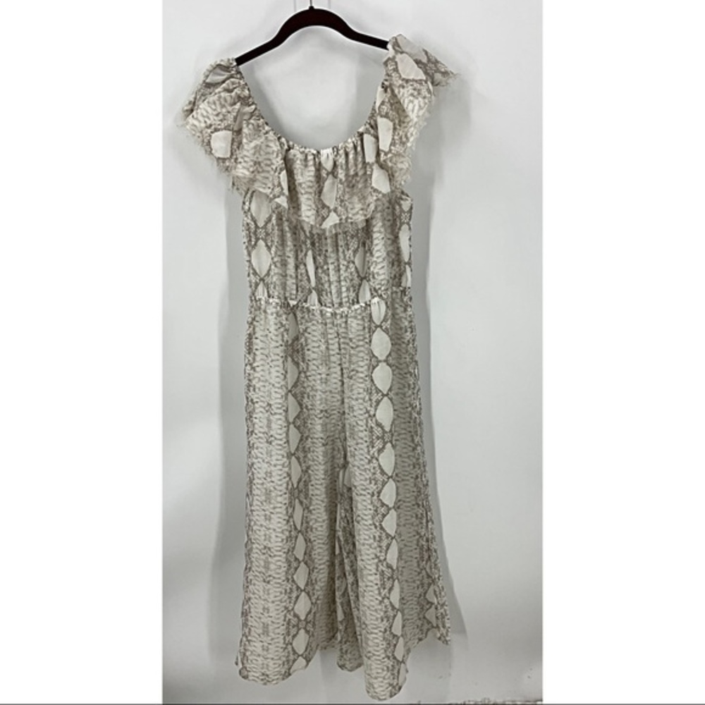 Goa beachwear snake print off shoulder wide leg Beach cover-up crop jump…